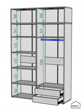 Шкаф с антресолью Linnea MHR-4A-2 2450х1600х510 (Белый-М 11.1.1) в Березниках - berezniki.ok-mebel.com | фото 2