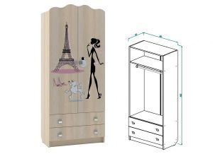 Шкаф для одежды с ящиками Париж в Березниках - berezniki.ok-mebel.com | фото 1