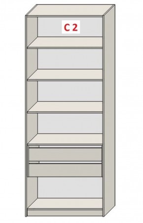 Шкаф СТАНДАРТ С1 без ящика серия "ГЕСТИЯ" (Бело-серый/Дуб Небраска натуральный ) 800*520*2300 в Березниках - berezniki.ok-mebel.com | фото 6