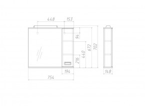 Шкаф-зеркало Cube 75 Эл. Правый Домино (DC5009HZ) в Березниках - berezniki.ok-mebel.com | фото 3