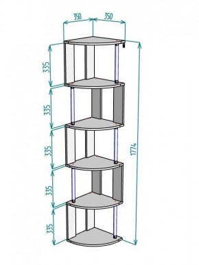 Стеллаж Maria S113-MA (Графит) в Березниках - berezniki.ok-mebel.com | фото 3
