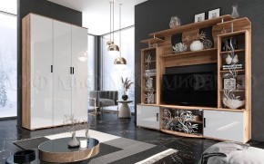 Стенка Виста (Белый глянец/Дуб крафт) в Березниках - berezniki.ok-mebel.com | фото 3
