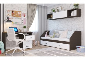 Стол 1200/3 ящика НЕНСИ (Венге/Белый глянец) в Березниках - berezniki.ok-mebel.com | фото 2