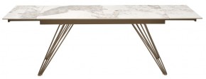 Стол ACERRA NEW 160 GLOSS LUXURY PANDORA SOLID CERAMIC/ каркас цвета шампань, ®DISAUR в Березниках - berezniki.ok-mebel.com | фото 5