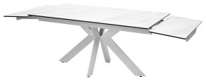 Стол BELLUNO 160 MARBLES KL-99 Белый мрамор матовый, итальянская керамика/ белый каркас, ®DISAUR в Березниках - berezniki.ok-mebel.com | фото 7