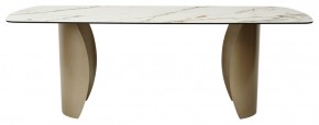 Стол BRONTE 220 KL-188 Контрастный мрамор матовый, итальянская керамика/ Шампань, ®DISAUR в Березниках - berezniki.ok-mebel.com | фото 2