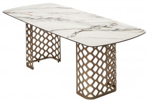 Стол CHIAVARI 220 KL-188 Контрастный мрамор матовый, итальянская керамика / Шампань, ®DISAUR в Березниках - berezniki.ok-mebel.com | фото 7