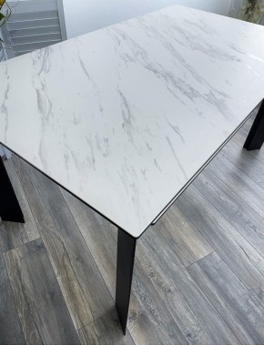 Стол CREMONA 180 KL-99 Белый мрамор матовый, итальянская керамика / черный каркас, ®DISAUR в Березниках - berezniki.ok-mebel.com | фото 2