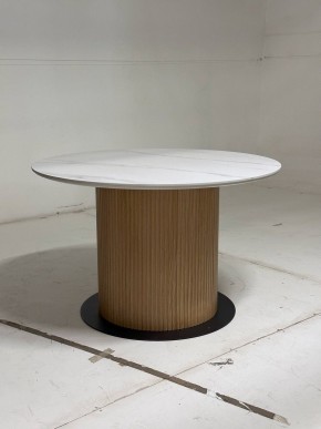 Стол MESA D120 цвет БЕЛЫЙ МРАМОР M326 / Каркас OAK, ®DISAUR в Березниках - berezniki.ok-mebel.com | фото 3