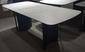 Стол RASMUS 160 TL-45 Белый мрамор, испанская керамика / черный каркас, ®DISAUR в Березниках - berezniki.ok-mebel.com | фото 2