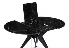 Стол стеклянный Рикла 110(150)х110х76 черный мрамор / черный в Березниках - berezniki.ok-mebel.com | фото 4