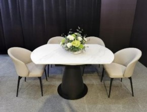 Стол TERAMO 135 GLOSS GRAND JADE SOLID CERAMIC, керамика, поворотн.механизм / Черный каркас, ®DISAUR в Березниках - berezniki.ok-mebel.com | фото 3