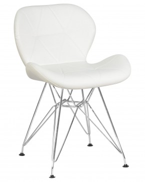 Стул обеденный DOBRIN BUTTERFLY CHROME, ножки хром, цвет белый в Березниках - berezniki.ok-mebel.com | фото