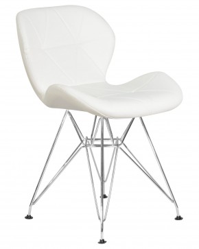 Стул обеденный DOBRIN BUTTERFLY CHROME, ножки хром, цвет белый в Березниках - berezniki.ok-mebel.com | фото 2
