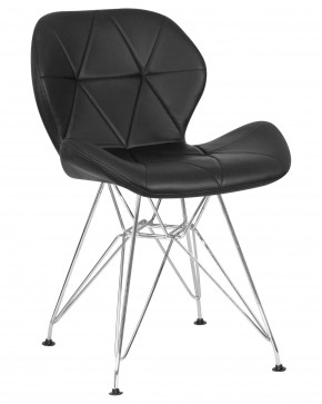 Стул обеденный DOBRIN BUTTERFLY CHROME, ножки хром, цвет чёрный в Березниках - berezniki.ok-mebel.com | фото