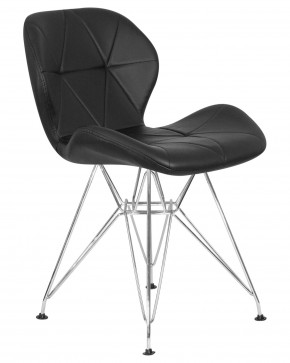 Стул обеденный DOBRIN BUTTERFLY CHROME, ножки хром, цвет чёрный в Березниках - berezniki.ok-mebel.com | фото 2