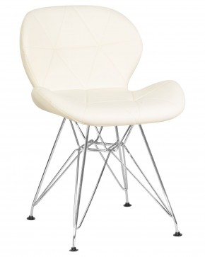 Стул обеденный DOBRIN BUTTERFLY CHROME, ножки хром, цвет кремовый в Березниках - berezniki.ok-mebel.com | фото