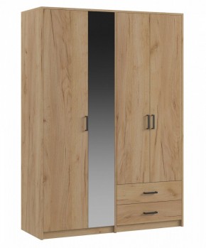 СВЕТЛАНА LOFT Шкаф 4 двери с зеркалом (дуб золотой) в Березниках - berezniki.ok-mebel.com | фото