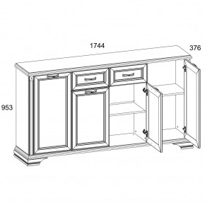 Тумба 4D1S, MONAKO, цвет Сосна винтаж/дуб анкона в Березниках - berezniki.ok-mebel.com | фото 2