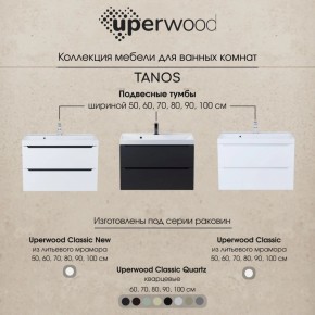 Тумба под раковину Uperwood Tanos 100 см, подвесная, белая матовая в Березниках - berezniki.ok-mebel.com | фото 8