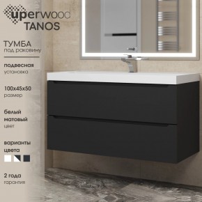 Тумба под раковину Uperwood Tanos 100 см, подвесная, черная матовая в Березниках - berezniki.ok-mebel.com | фото 3