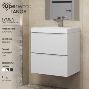 Тумба под раковину Uperwood Tanos 50 см, подвесная, белая матовая в Березниках - berezniki.ok-mebel.com | фото 6