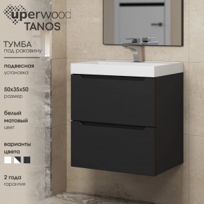 Тумба под раковину Uperwood Tanos 50 см, подвесная, черная матовая в Березниках - berezniki.ok-mebel.com | фото 4