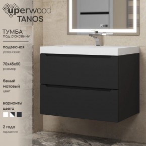 Тумба под раковину Uperwood Tanos 70 см, подвесная, черная матовая в Березниках - berezniki.ok-mebel.com | фото 3