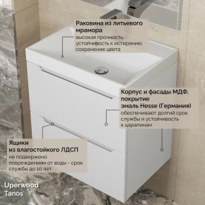 Тумба с раковиной Uperwood Tanos 50 см, подвесная, белая матовая в Березниках - berezniki.ok-mebel.com | фото 6