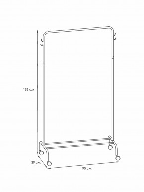 ВНП 299 Ч Вешалка гардеробная "Радуга 2" Черный в Березниках - berezniki.ok-mebel.com | фото 2