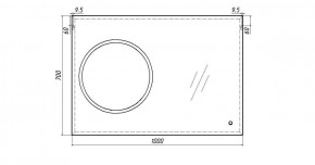 Зеркало Eclipse 100 black с подсветкой Sansa (SE1032Z) в Березниках - berezniki.ok-mebel.com | фото 7